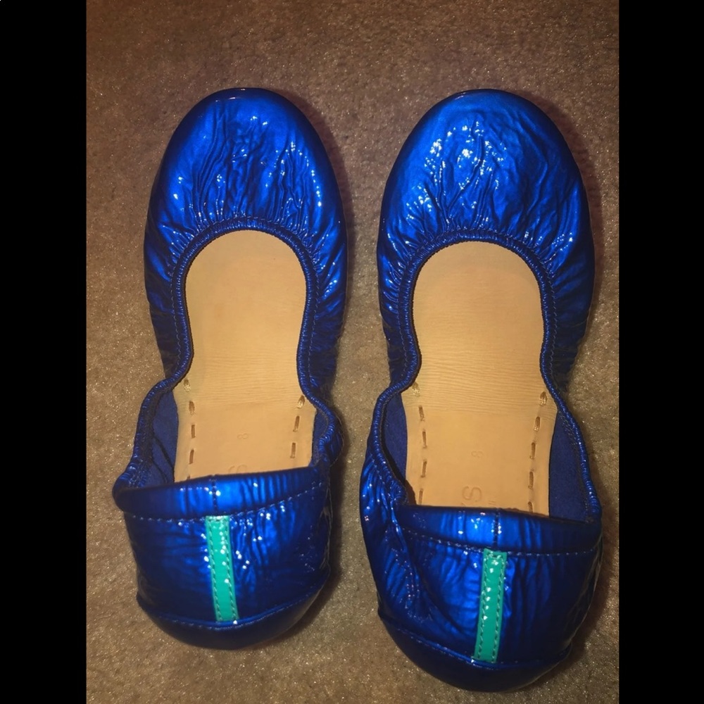 Tieks sapphire blue patent flats